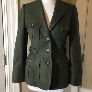 Ann Klein Army Green Wool jacket size 2